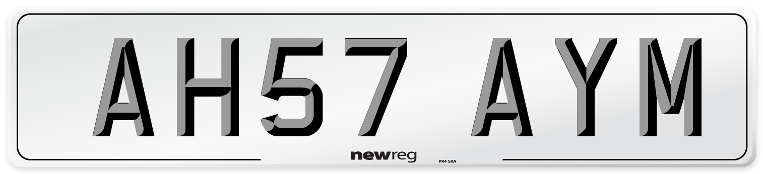 AH57 AYM Number Plate from New Reg